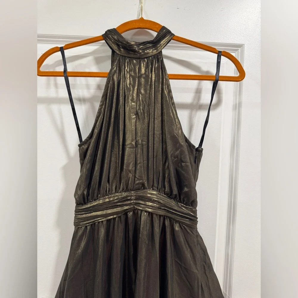 BCBGeneration Metallic Gold and Black Maxi Dress - Picture 3 of 11
